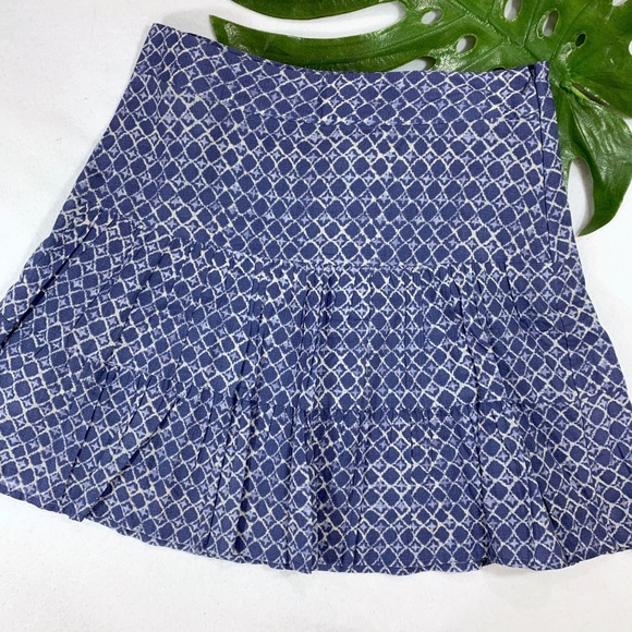LOFT Dresses & Skirts - Blue & Off-White Geometric Pattern Skirt